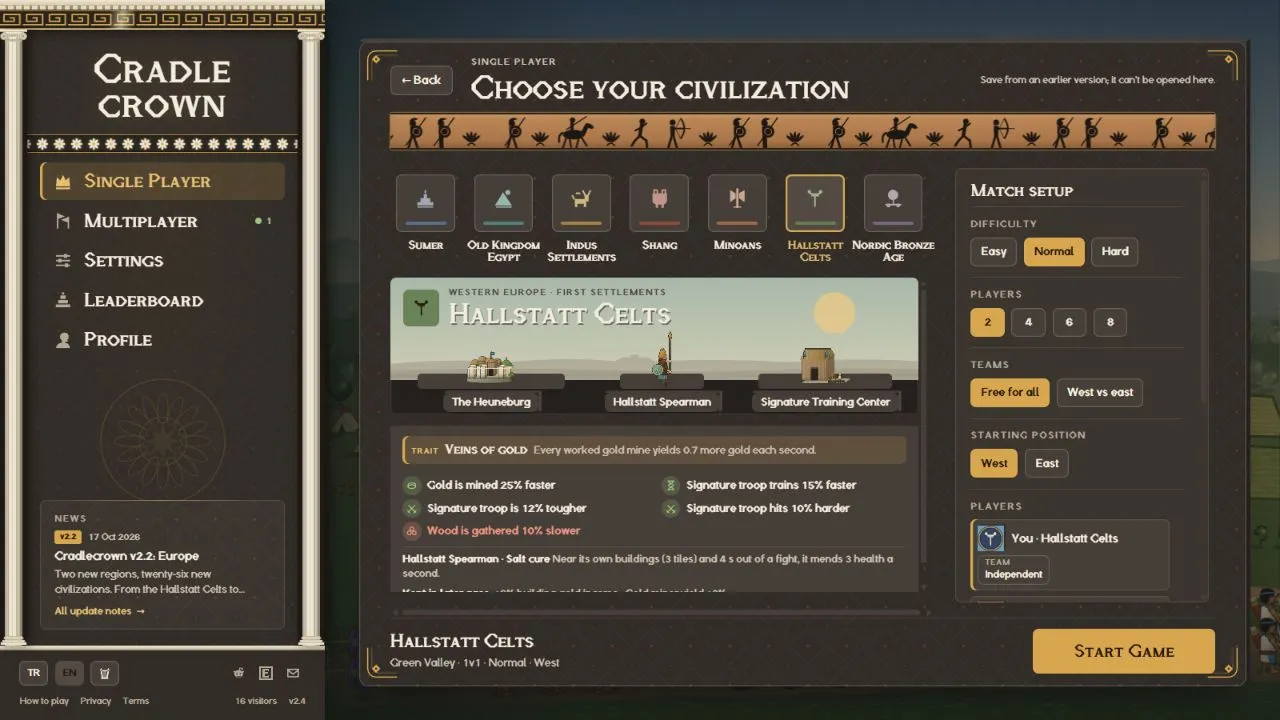 The Hallstatt Celts in v2.4: Veins of gold is explained above the other advantages
